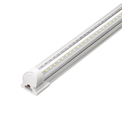 Golau Tiwb LED y gellir eu cysylltu — V-Siâp Gyda Gorchudd Clir - 8-Traed, 72W, 9000 Lumens, Golau Dydd 5000K - Golau Siop LED T8 Gyda Phlyg